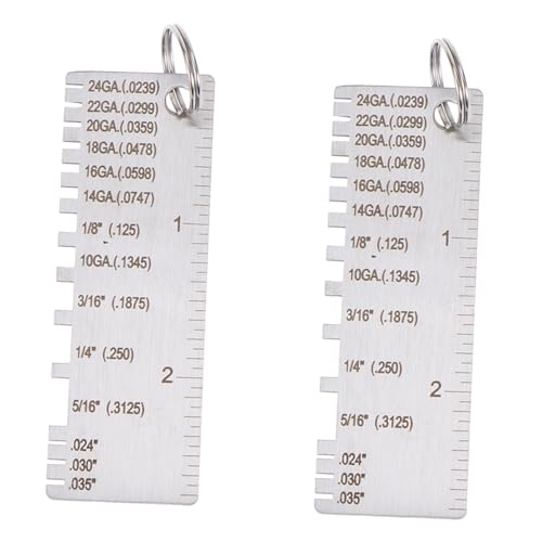 Zerodeko 2pcs Regla de inspección de acero inoxidable Calibrador de alta precisión para inspección de espesor de metal miniatura 1