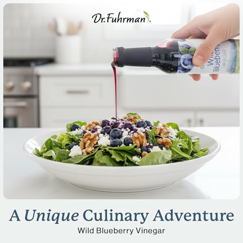 Dr. Fuhrman's Vinegar Dressing | All-Natural Dressing Made With Clean Ingredients | No Artificial Flavors or Added Sugar Healthy Low Calorie Vinegar | USA Made & Doctor Formulated | Blueberry
