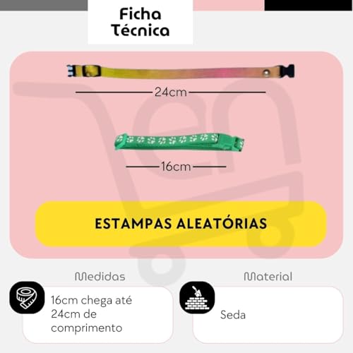 Kit 10 Coleira Para Gato Pet Com Guizo Sininho Anti Enforcamento Ajustavel