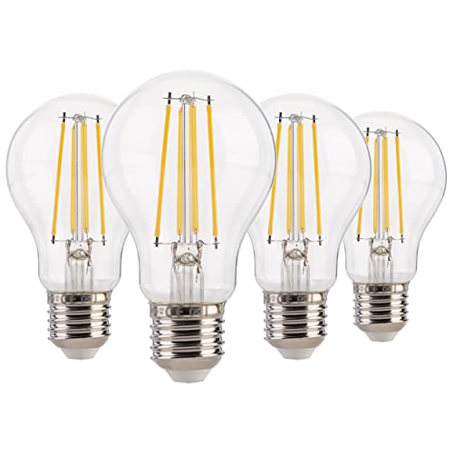 FLSNT Dimmable Ampoule LED E27, 7W Équivaut Ampoule à 60W, 950LM Blanc Chaud 2700K, A60 culot à Vis E27, Lot de 4 Cover