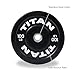 Titan Fitness 100 LB Economy Olympic Bumper Plate, Sold Individually, Rubber with Steel Insert, Weightlifting and Strength Training