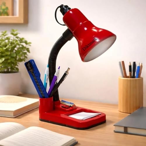 Image of Electric Study Lamp - 316 Model | Adjustable Neck Table Light for Students & Readers | Compact Desk Lamp for Study, Office & Bedroom Use (Red)