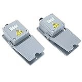 YaeKoo 2 Pack AC 380V 15A Closed SPDT Foot Switch 3 Terminals Electric Pedal Heavy Duty Momentary Foot Pedal Switch