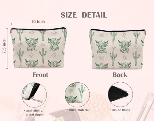 Image of Green Cow Makeup Bag - Cowgirl Stuff, Western Gifts
