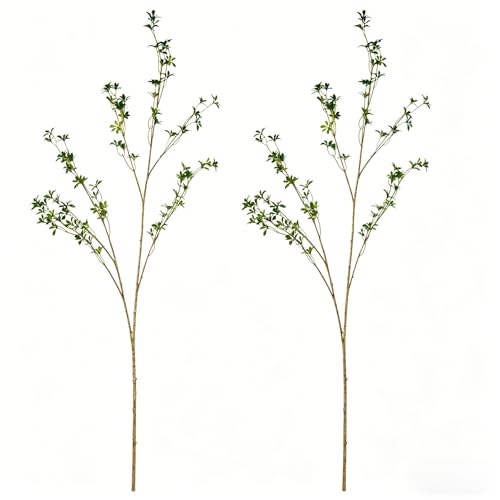 Avoik Künstliche Pflanzen, Grünstiele, 116 cm, künstliche grüne Zweige, künstliche Pflanzen, lange Blätter, künstliche Ficus-Zweige, grüne Pflanzenstiele für Zuhause, Büro, Hotel, Vase, Außen- und