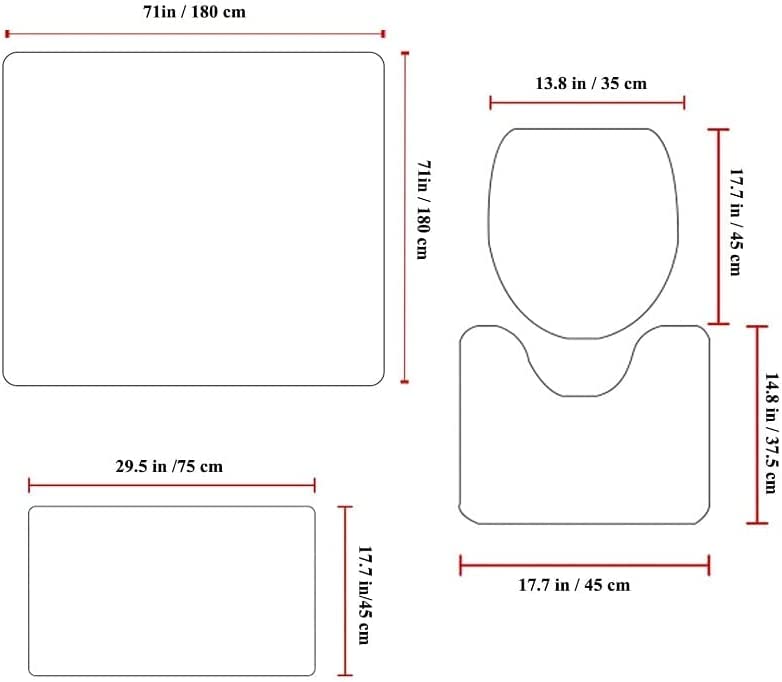 AiManFen 4 Stück Boho Stil Badezimmer Vorhang Dusche Wasserdicht Vorhang Set rutschfest Teppich Wc Abdeckung Badematte… – Bild 8