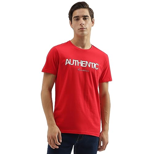 Image of UNITED COLORS OF BENETTON Men's Solid Regular Fit T-Shirt