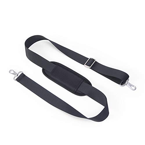 Omnpak Replacement Bag Strap Replacement Shoulder Strap with Shoulder Pads and Metal Swivel Hooks Adjustable Length Strap for Laptop Briefcase Crossbody Bag Luggage/Duffel/Camera - Black Cover