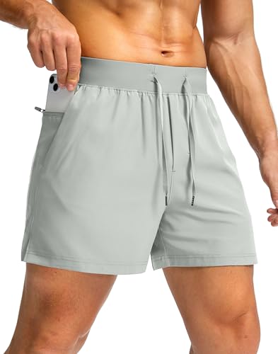 Image of Soothfeel Men's Running Shorts with Zipper Pockets 9 inch / 7 inch / 5 inch Quick Dry Eight Basketball Gym Workout Athletic Shorts
