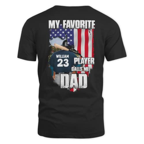 Camiseta personalizada Nazenti para papá de béisbol, camisa de softball para papá, camiseta para el Día del Padre, regalo para amante del béisbol
