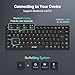 TECKNET 2.4G Wireless Keyboard, Rechargeable Bluetooth Keyboard for 4 Multi Devices, QWERTY UK Layout Compact Mini keypad, Small Silent Keys for Laptop, Phone, Smart TV, Computer, Tablet - Dark Black