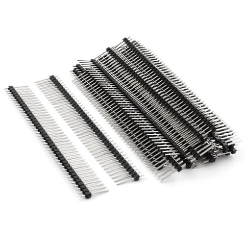 Image of TA-VIGOR 40 Pin Male Header Strip 2.54mm Pitch, Single Row PCB Header Pins 16mm Length, Straight 1x40 Connector, 25 Pack