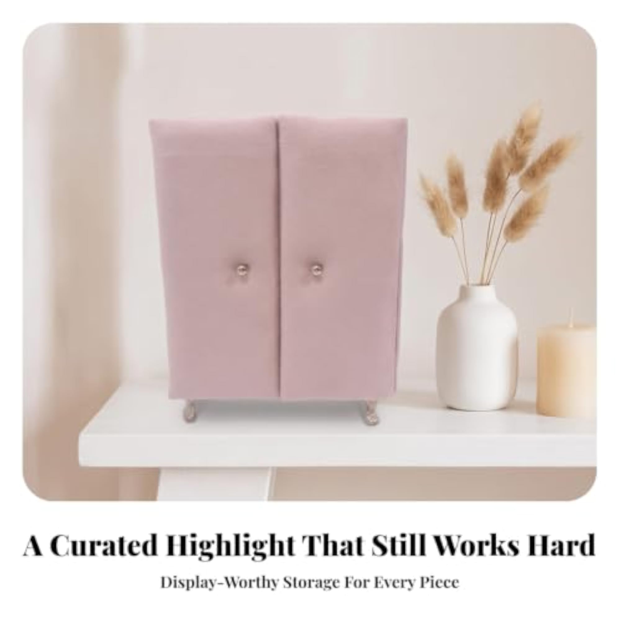 Decorative Velvet Cabinet Compact Cabinet with Doors
