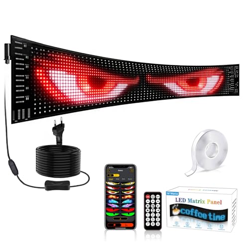 133x19.2cm Pantalla LED Programable, Letrero Luminoso Led Impermeable Ultrabrillante, para Personalizados DIY Letras Imágenes Texto, Regalo Original, Bar, Fiesta,Bluetooth Smart App