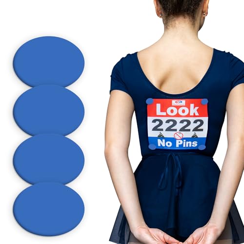 BibBoards danceSNAPS Dance Bib Clips, Blue, 4 Pack