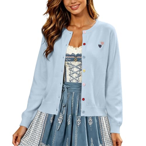 Cardigan Women Cropped Knit Sweater Lightweight Button Down Long Sleeve