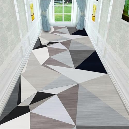 Tapis terrasse extérieur géométrique gris 60x120 cm lavable et durable - 2