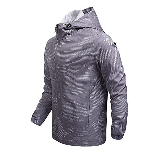 Hoodies For Men Zip Up Fashion Lightweight Camo Windbreaker Jackets For Men Winter Casual Windproof Waterproof Jackets #TOP1