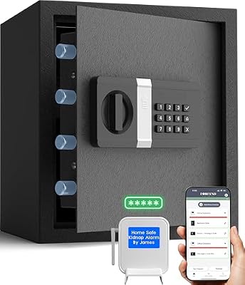 FORFEND Smart Passcode Safes | WiFi Safe Box App Unlock/Alarm | Voice Command, Kidnap SOS Alarm, Tamper Proof, Frozen Mode | Keypad Caja Fuerte Money Lockbox History Track Remote Live Monitor