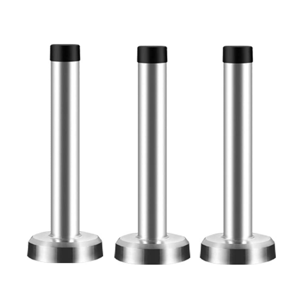 Luercher One Color Door Stop Door Stopper Extra Long Door Stops Stainless Steel Brushed Nickel Doorstops For Wall Mounted Baseboard Rubber(90Mm)