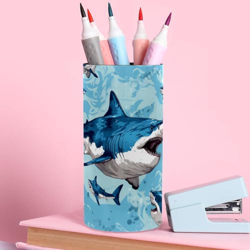 Pot à crayons requin et boîte à musique en métal pour bureau