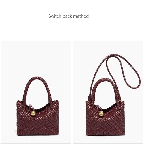 Mini Woven Women's Handbag Lightweight Luxury Vegan Leather Handle Fashion Business Daily Crossbody Bag3