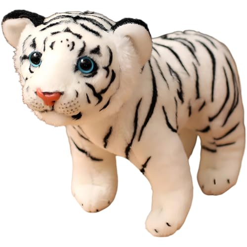 HOMEXYLYL Tigre De Peluche Gigante De 15.7 Pulgadas, Ideal For Abrazar Y Decorar El Hogar Accesorio Fotográfico.(White)