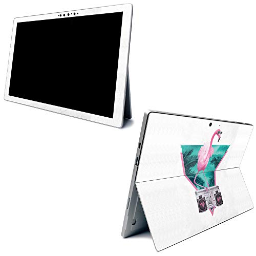 Image of MightySkins Carbon Fiber Skin for Microsoft Surface Pro 7 - Miami Flamingo | Textured Carbon Fiber Finish | Easy to Apply, Remove, and Change Styles | Made in The USA