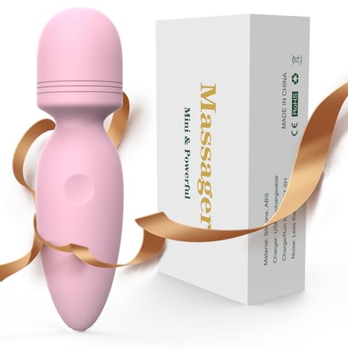 Fuwyiy Mini Massager Tools,Small Waterproof Cordless Handheld Massager with 10 Vibration Modes, Personal Handheld Massager for Back(Pink)
