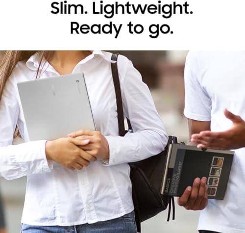 Image of Samsung 14 inch Galaxy Chromebook Go Laptop PC Computer, Intel Celeron N4500 Processor, 4GB RAM, 576GB Storage Space (64GB eMMC + 512GB External Drive), ChromeOS, Student Laptop, Silver