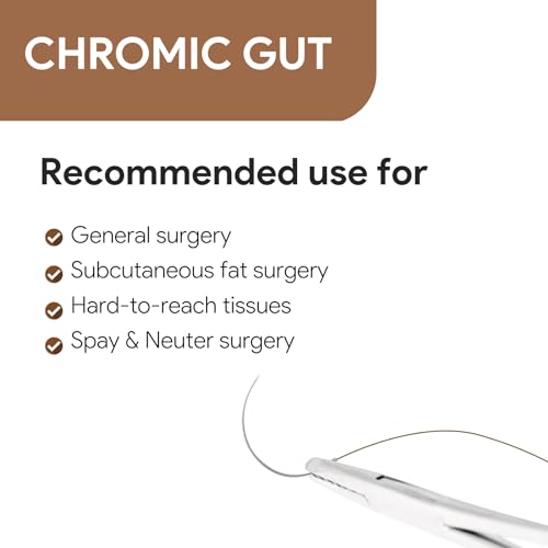 VeterSut CHROMIC Gut Surgical Suture 2-0, (CT-1) 1/2 36mm Taper Point, 12 Count, Veterinary Use, Brown - Thumbnail 6