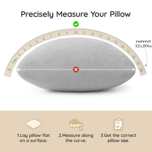 Image of AM AEROMAX 12x20 Memory Foam Throw Pillow Inserts, 2 Pack, Lumbar, Gray