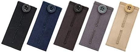 Johnson & Smith Button Pants Extenders Pack of 5 Colors | Cotton Material | Adjustable Waist Extender for Pants