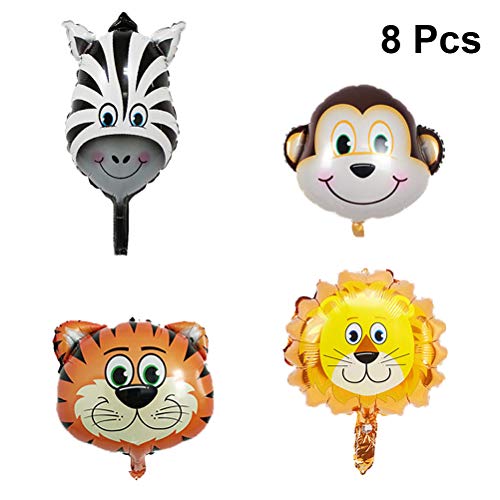 PretyzOOM Balões de alumínio em forma de cabeça de animal, balões gigantes de animais selvagens, bal