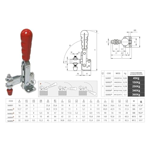 Grapa rapida vertical M10 para mesas de soldadura y carpinteria 341925 3