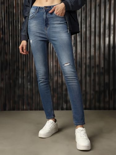 Image of High Star Women Washed Skinny fit Highrise Stretchable Jeans