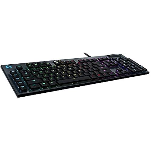 Logitech G815 LIGHTSYNC RGB Mechanical Gaming Keyboard with Low Profile GL Tactile Key Switch, 5 programmable G-Keys, USB Passthrough, Dedicated Media Control - Tactile