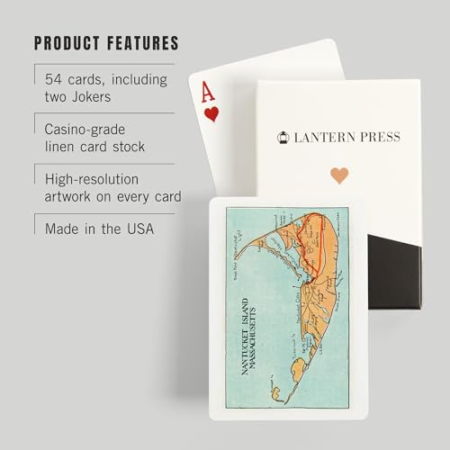 Baraja de cartas estilo vintage Nantucket Massachusetts póker miniatura 3