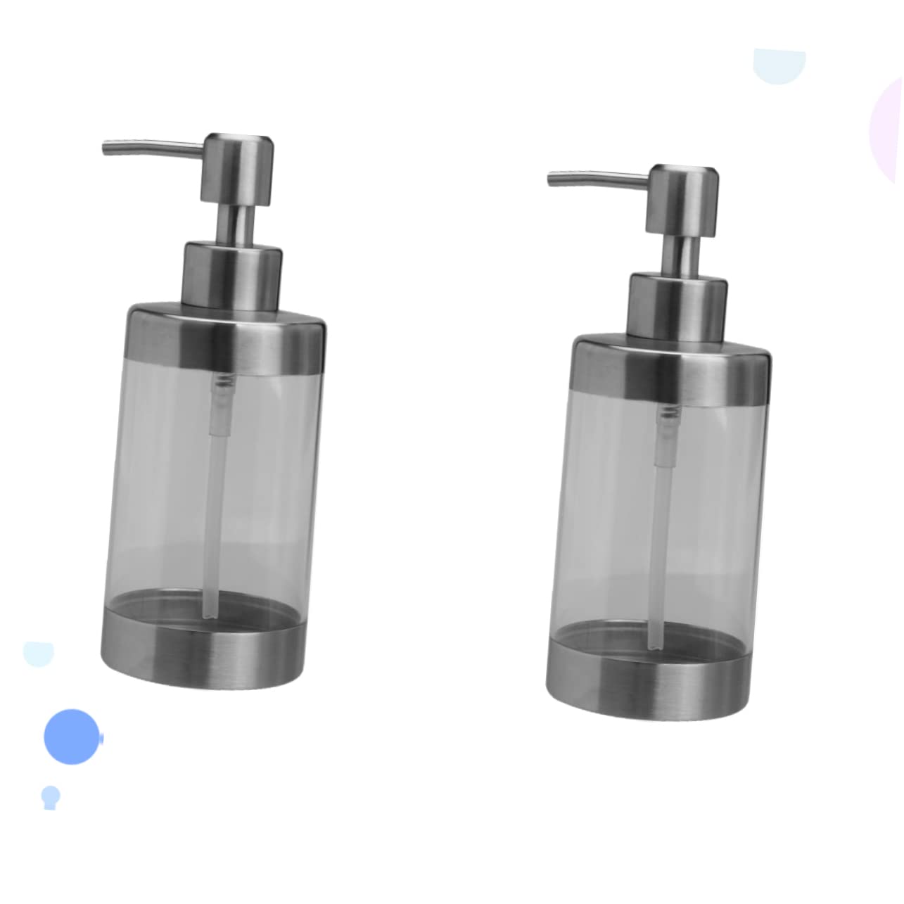 LABRIMP Dispensador De Jabón De 2 Piezas Bomba Comercial Transparente De Acero Inoxidable para Artículos De Tocador Dispensador De Loción Contenedor Rellenable Reutilizable para