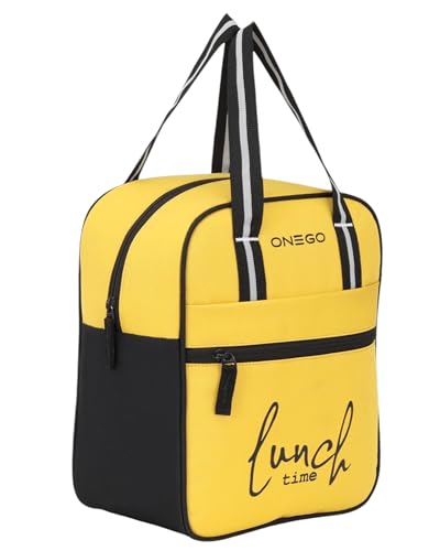 Image of Durable & Lightweight Lunch Bag | Trendy Water-Resistant Tiffin Bag & Meal Holder for Office, School, Travel & Picnic, Stylish, Insulated Design for Men, Women & Kids (Yellow)