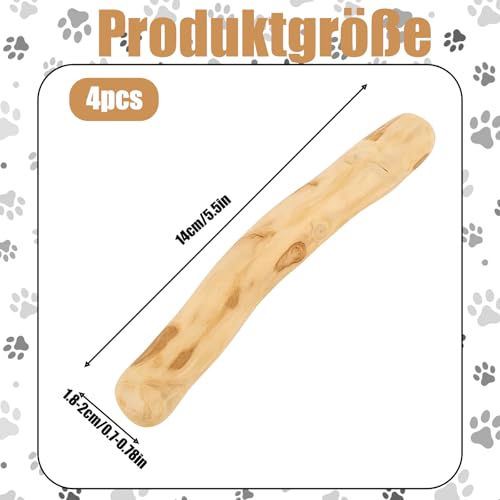 JcvPot 4 Kaffeeholz Für Hunde, Natürliches Kauholz Für Welpen Und Erwachsene Hunde, Kauspielzeug Zur Zahnreinigung Und Stressabbau, 14cm Länge, 1.8-2cm Durchmesser