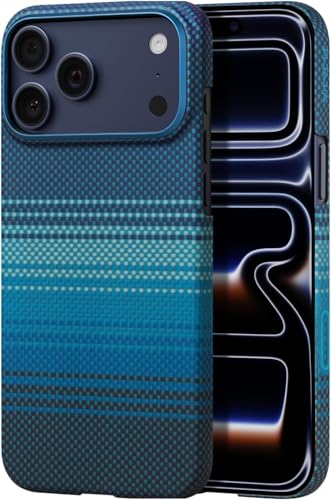 Image of Pitaka Thin Light iPhone 17 Pro 6.3 inch Case Cover with Camera Control Button, MagSafe Compatible, Ultra-Slim Case with Caseless Touch Feeling, 600D Aramid Fiber Woven (Moonrise)