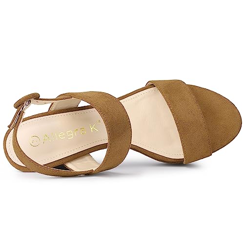 Image of Allegra K Women's Slingback Platform Heels Chunky High Heel Sandals