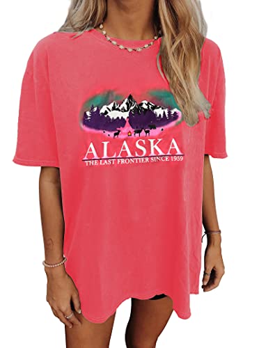 CSDAJIO Women's Graphic Oversized Tshirt Vintage Half Sleeve Round Neck Baggy Tee Summer Casual Tunic Shirt2