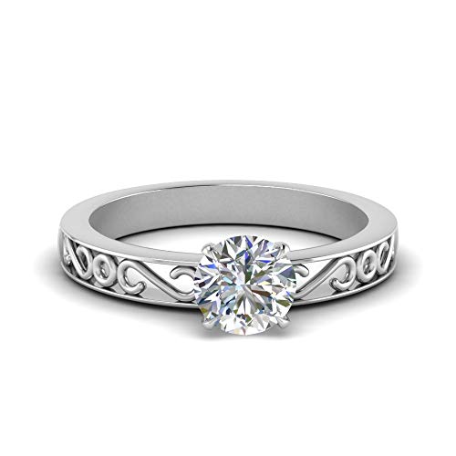 Anneau de pierre unique en argent sterling en filigrane pour fiançailles