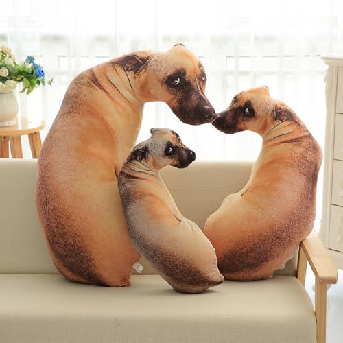 NatureMan Dekokissen 3D Hund, Simulation, Hundenkissen, 50 cm, lustiges Plüschtier Kissen für Sofa, Stühle, Wohnaccessoires (Chart)