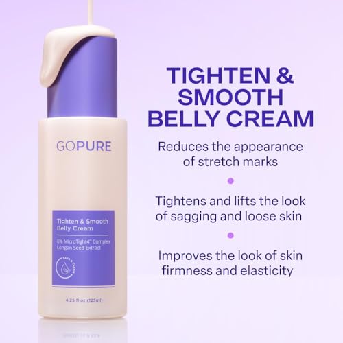 GOPURE Tighten & Smooth Belly Cream - Clinically Tested with MicroTight4 Complex to Reduce the Appearance of Cellulite & Stretch Marks - Quick Absorbing for Smoother, Firmer-Looking Skin, 4.25oz — view 2