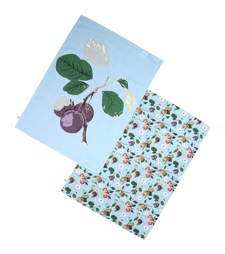 Torchons de cuisine Dexam RHS Hooker coton bio bleu x2 - 2