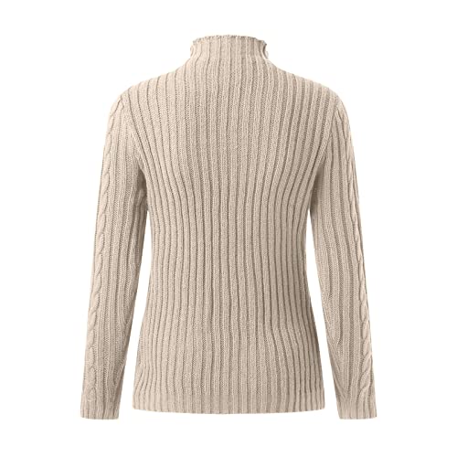 Womens Sweaters Chunky Knit Pullover Long Sleeve High Neck Clothing - image 4