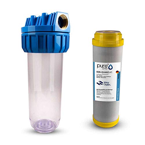 BWF ORIGINAL Eisenfilter ION-QUARZ #1 mit 10 Zoll Wasserfiltergehäuse mit 1 Anschluss für Eisen Wasserfilter Enteisenung Mangan Chlorid Sulfit Oxid